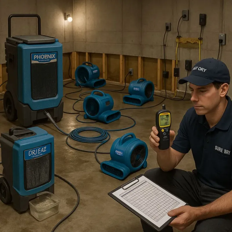 Structural Drying and Dehumidification process in Willmar, MN